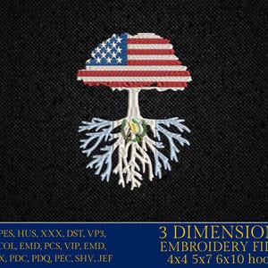 Machine Embroidery, USA tree Guatemala Roots Family Quote, gift idea PES, xxx, hus & more, Family reunion American Flag Guatemala  Flag