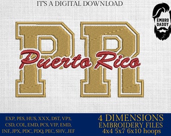 Machine Embroidery files, Puerto Rico, DST, PES, xxx, hus & more,