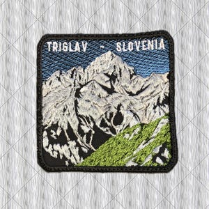 Triglav Slovenia Embroidered Patch, Julian Alps Hiking Badge, Triglav National Park Mountain Souvenir, Iron On Sew On Patch