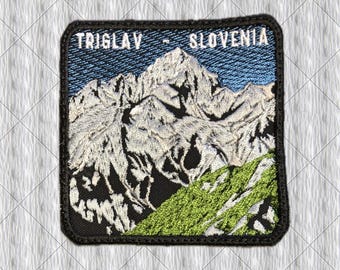 Triglav Slovenia Embroidered Patch, Julian Alps Hiking Badge, Triglav National Park Mountain Souvenir, Iron On Sew On Patch