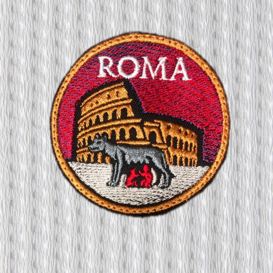 Police Roma Patch Rome Patch – Roma - Colosseum & She-wolf Embroidery – Italy Souvenir ...