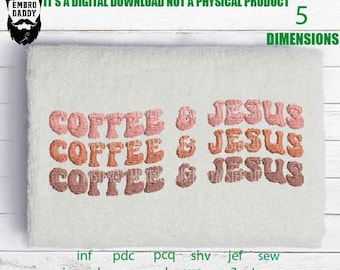 Machine Embroidery, coffee embroidery files, christian, gift idea PES, xxx, hus & more, embroidery files, easter