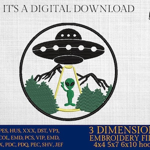 Machine Embroidery files, Alien, UFO,  PES, xxx, hus & more