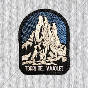 Vajolet Towers Embroidered Patch,  Dolomites Mountain Badge, Hiking Patch, climbing patch