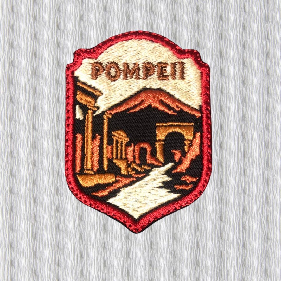Roman Patch Pompeii Patch Iron-on • Italy Souvenir Embroidered Badge • Roman Ruins ...