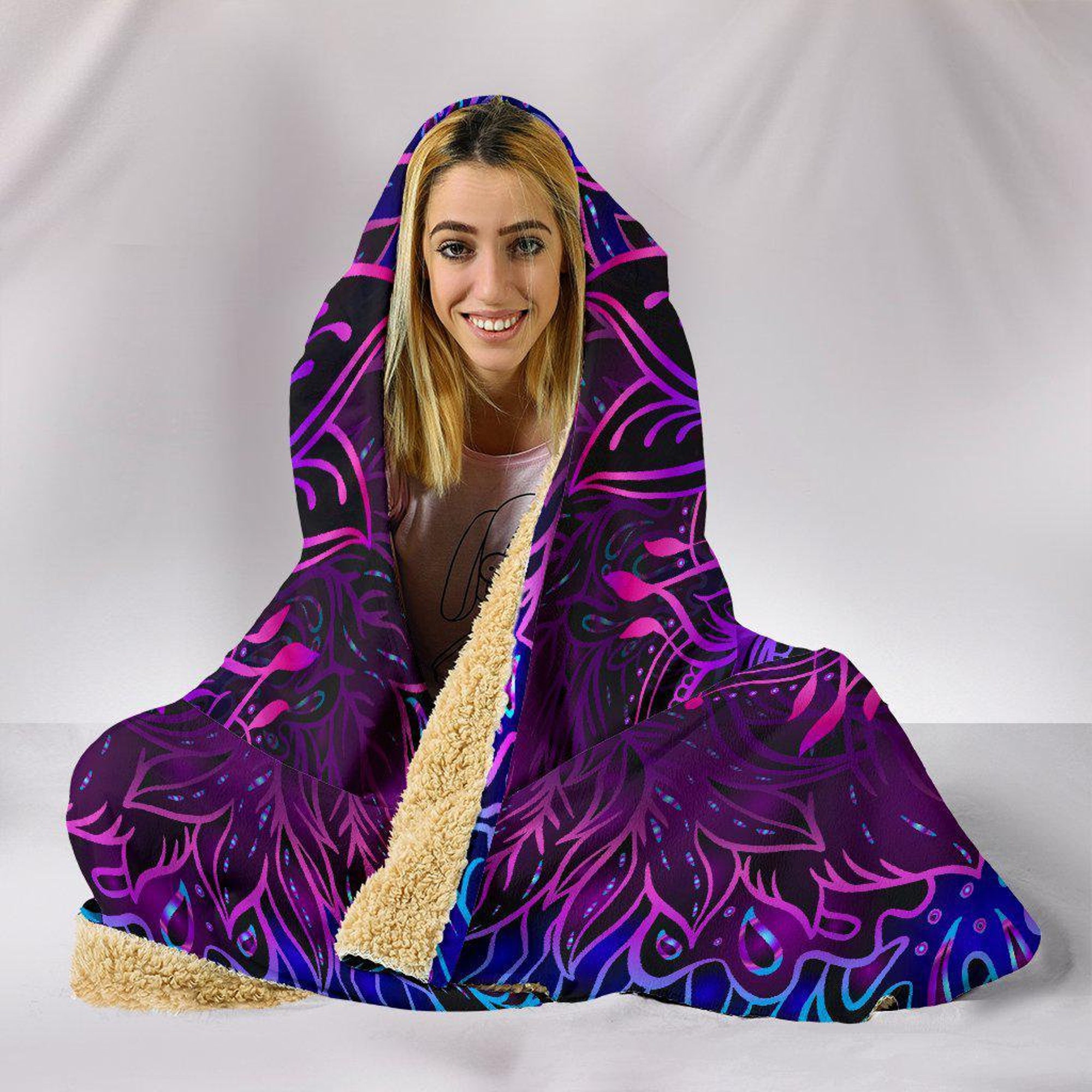 Mandala Lotus, Hooded Blanket