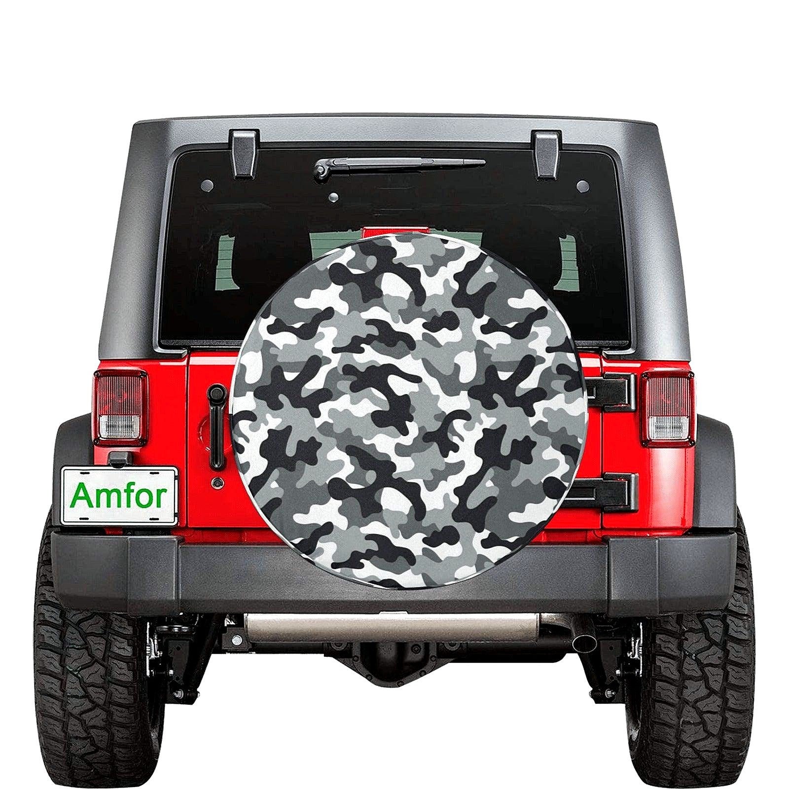 Discover Black Grey Camouflage Spare Tire Cover