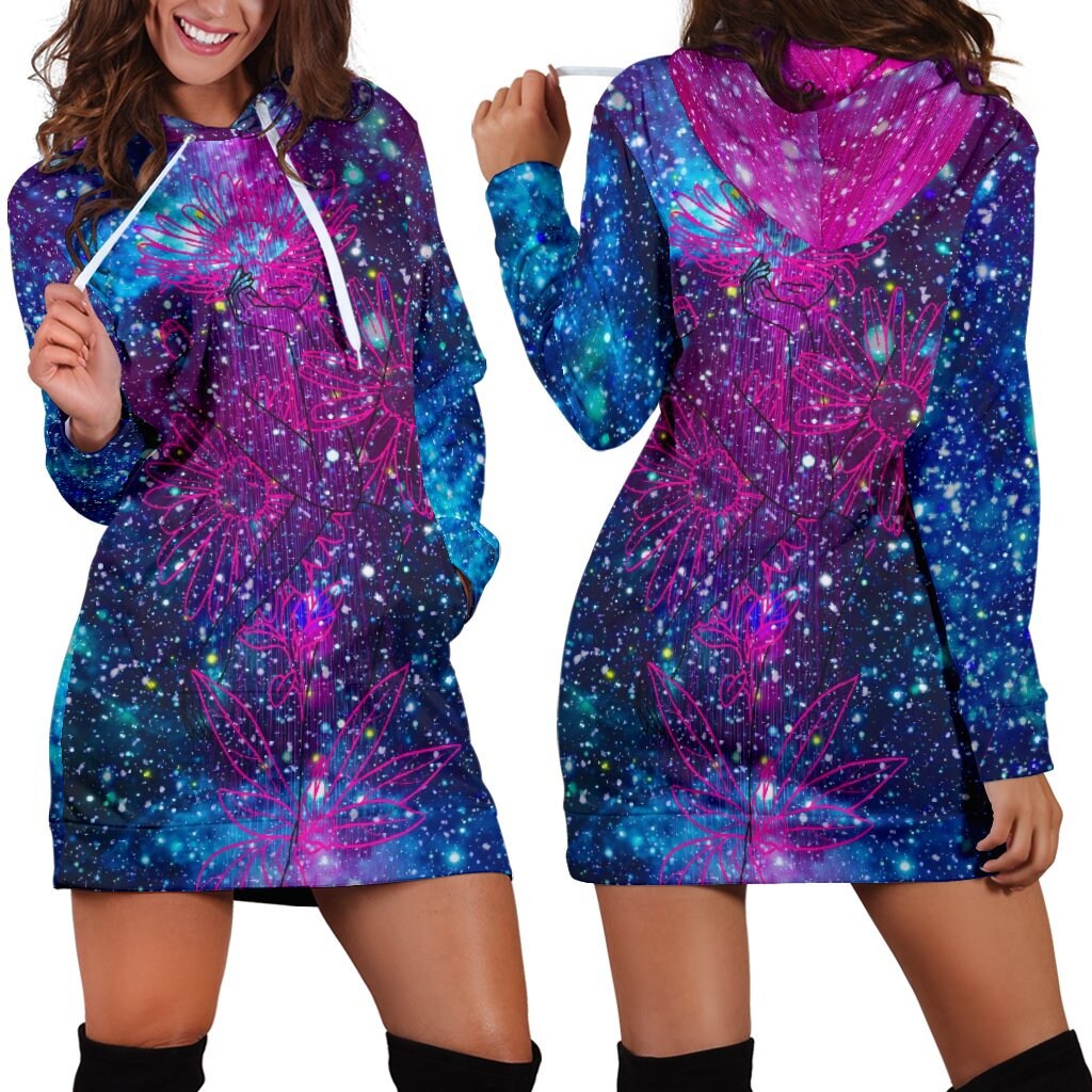 Hidden Woman Galaxy Hoodie Dress 