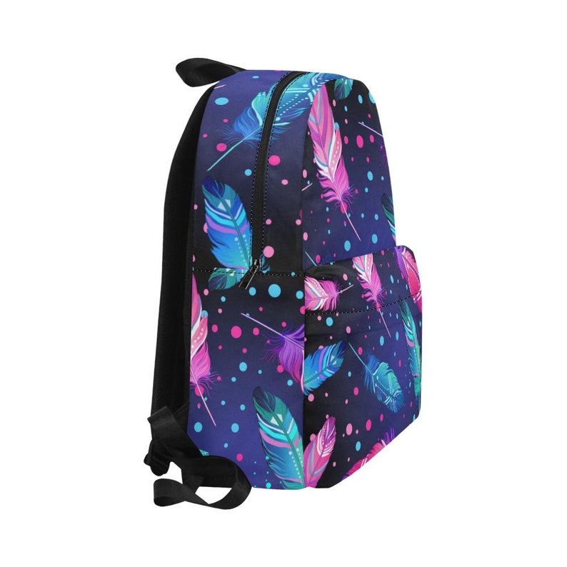 Gift Bag BackPack Book Bag Colorful Feathers Unisex Backpack Bookbag,Multi colored,Bright,Psyched