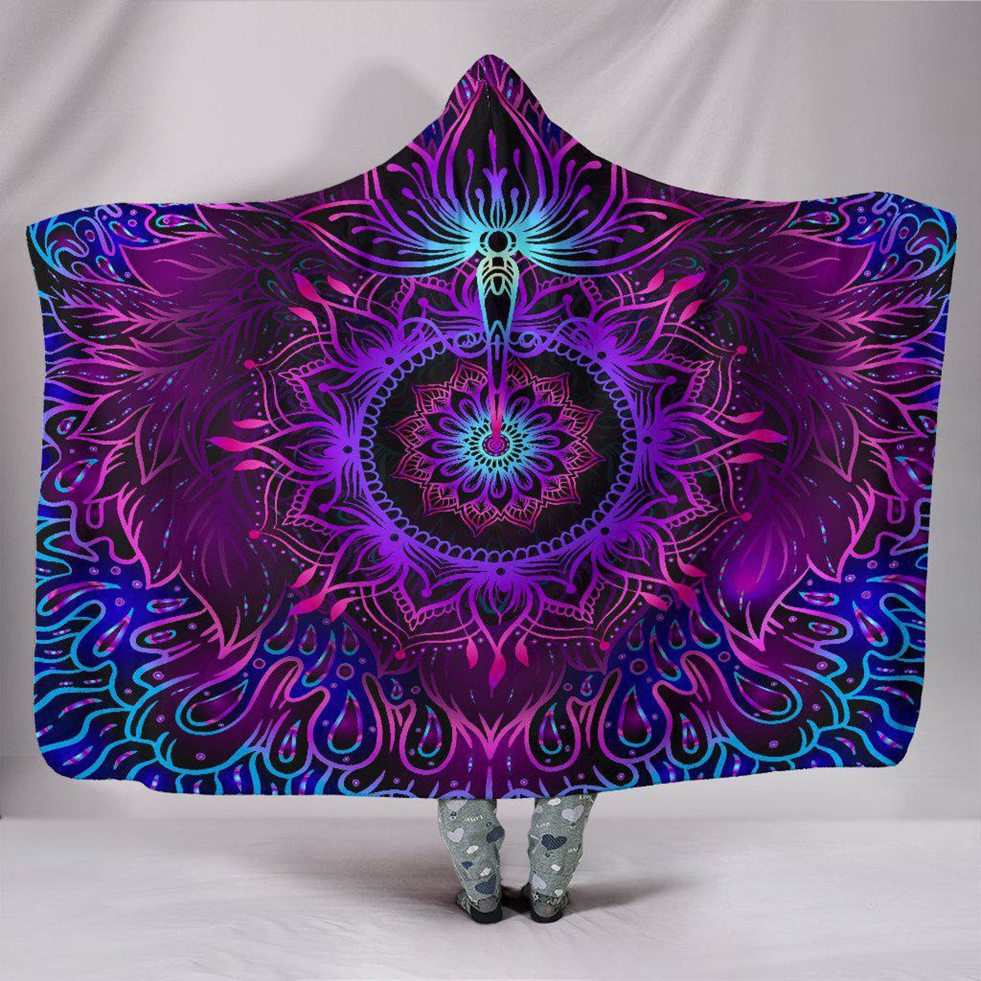 Mandala Lotus, Hooded Blanket