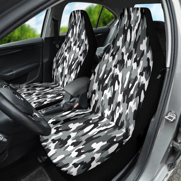 Military Green Camo Print Car Seat Covers