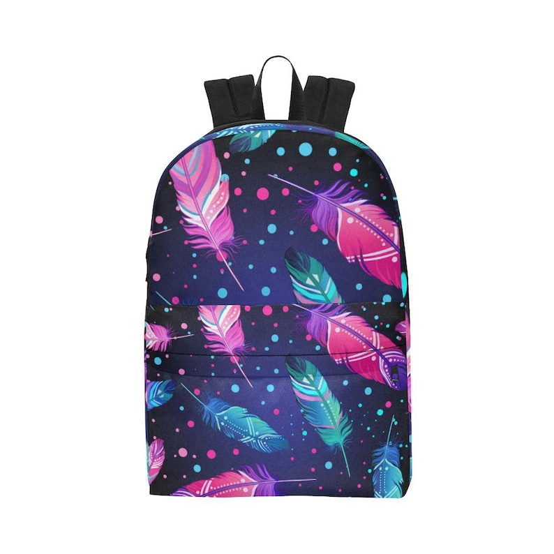 Gift Bag BackPack Book Bag Colorful Feathers Unisex Backpack Bookbag,Multi colored,Bright,Psyched