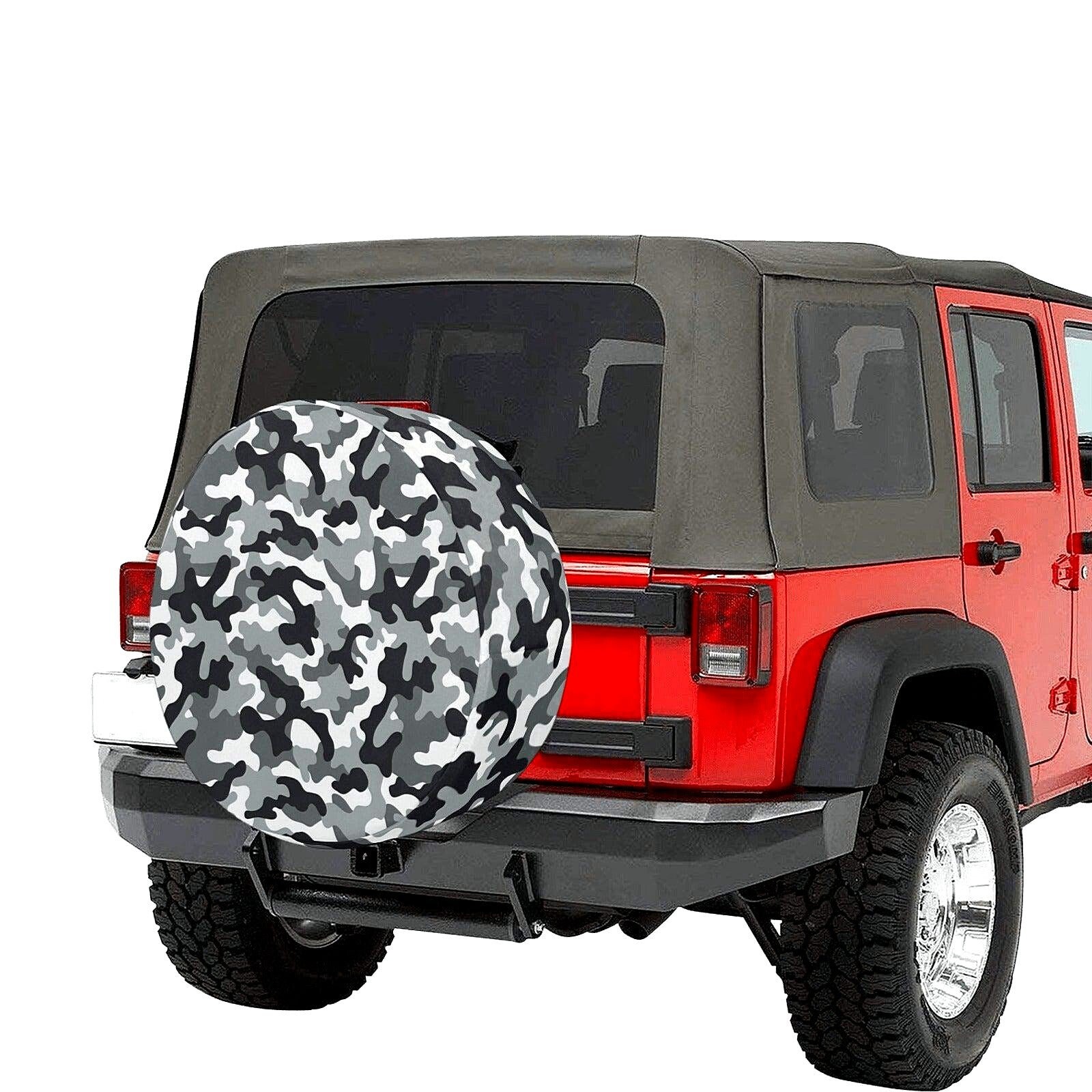 Discover Black Grey Camouflage Spare Tire Cover