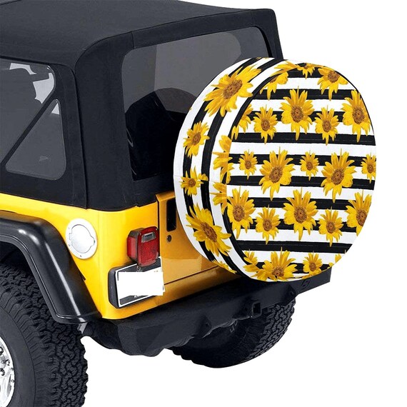 Sunflowers Floral Yellow Spare Tire Cover Car Accessories - Etsy