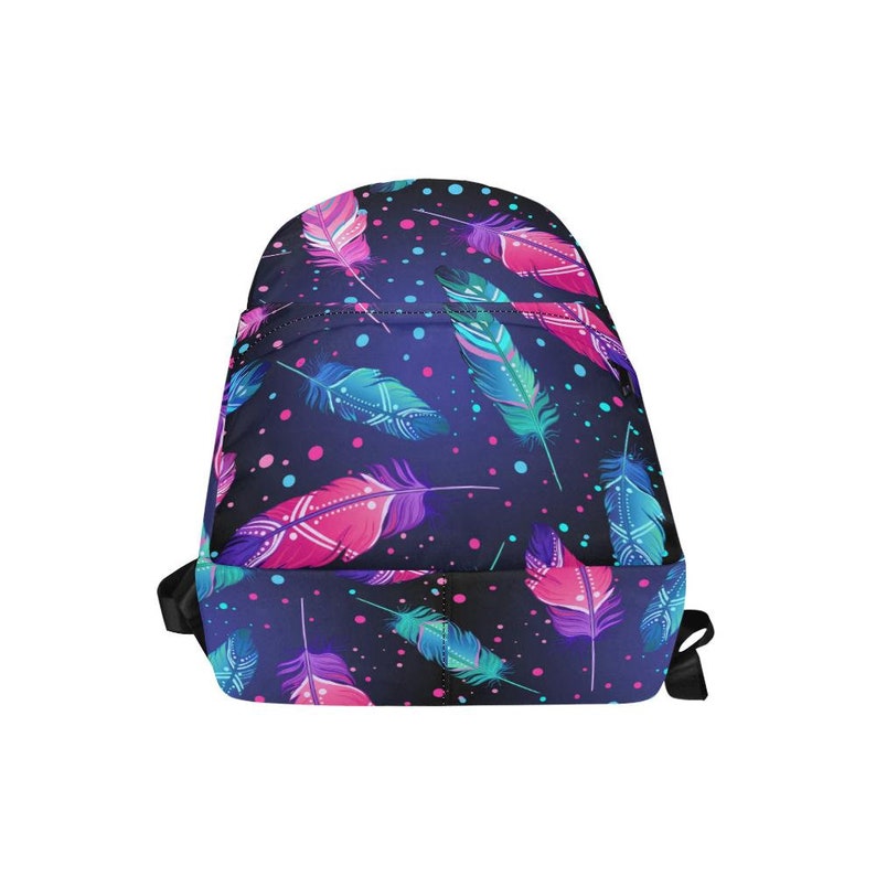 Gift Bag BackPack Book Bag Colorful Feathers Unisex Backpack Bookbag,Multi colored,Bright,Psyched