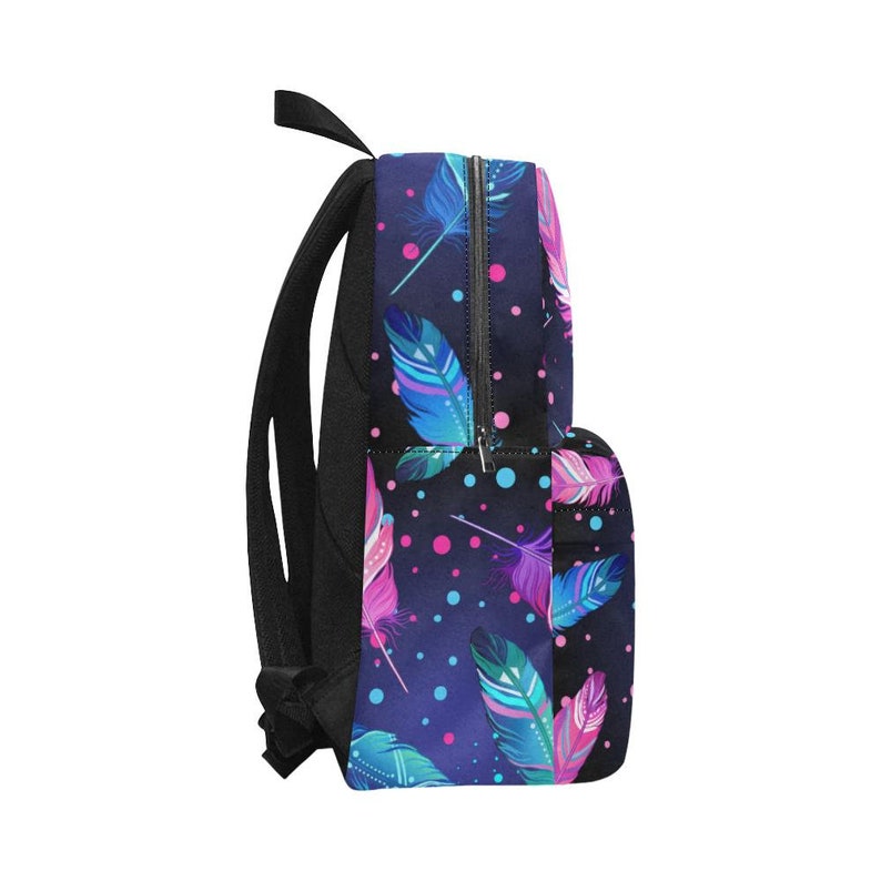 Gift Bag BackPack Book Bag Colorful Feathers Unisex Backpack Bookbag,Multi colored,Bright,Psyched