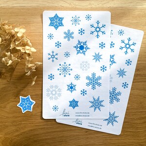 Schneeflocken, Kristall, Eiskristall Sticker, Aufkleber winterlich, in verschiedenen Farben, für Geschenk und Briefe, Journal