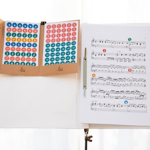 Aufkleber zum Noten/Partitur lernen. Musiksticker "easy memory"