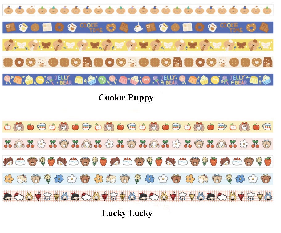 5 Rolls/set,cutie Cutie Washi Tape,kawaii Stationery,planner