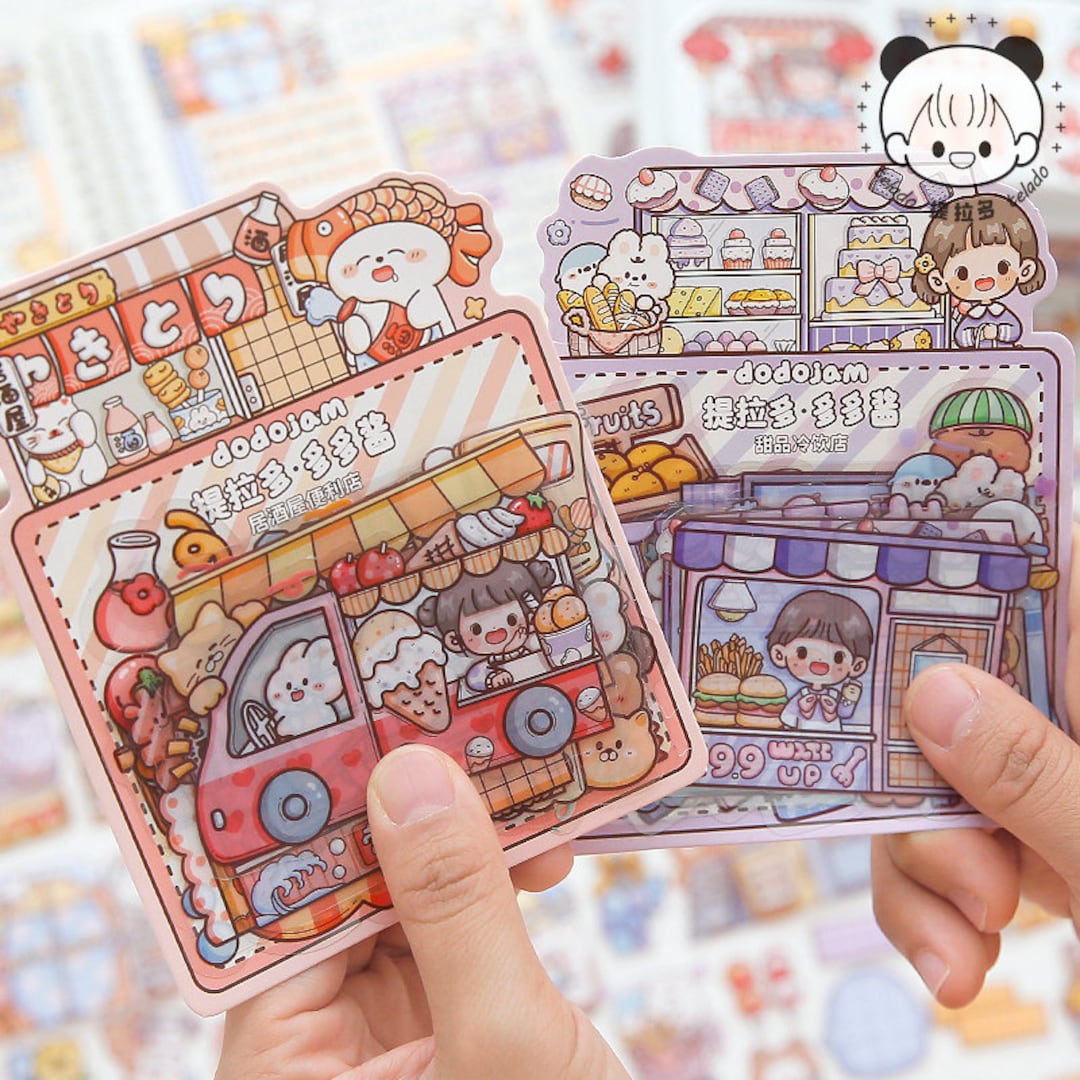 40 Sheets/packcartoon Happy Girls Sticker Baglovely Etsy