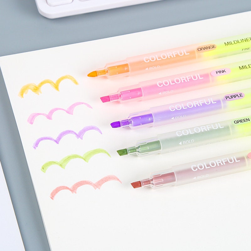 12 colour highlighter thin nib pentwoheaded color Etsy