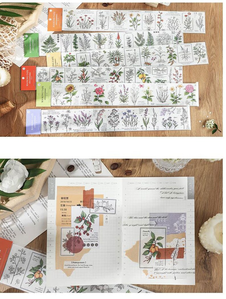 Poetic series cartoon washi tape|cute cartoon washi tape|journal Tape calendar deco planner decoration journals deco planner deco CH-TP-139