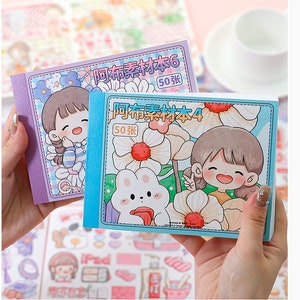 50pcs/pack,cartoon Charactor Washi Sticker,little Girls,kawaii ...