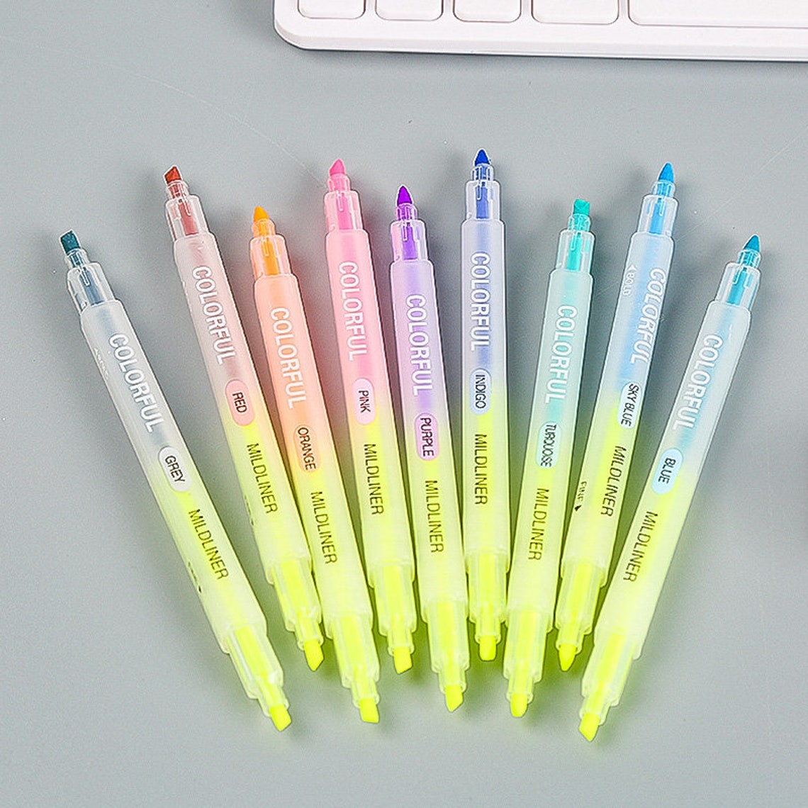 12 Colour Highlighter Thin Nib Pentwoheaded Color Etsy