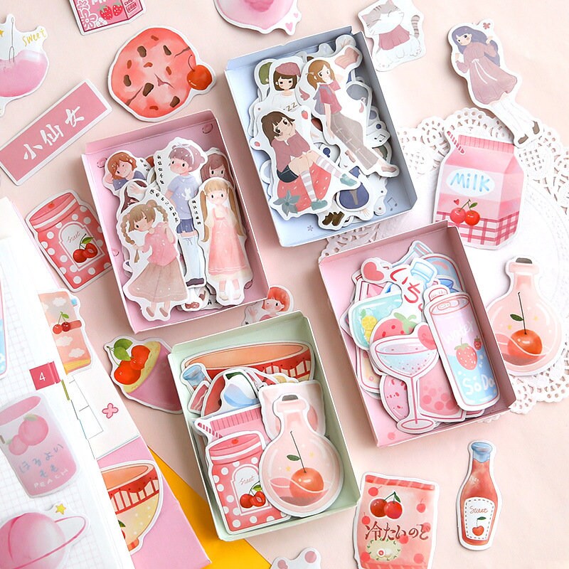 40 sheetssetgirlish journal decorative stickerscreative etsy