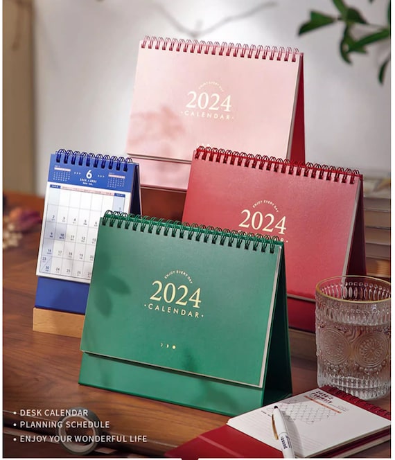 Set da 19 fogli, calendario da tavolo 2024, calendario