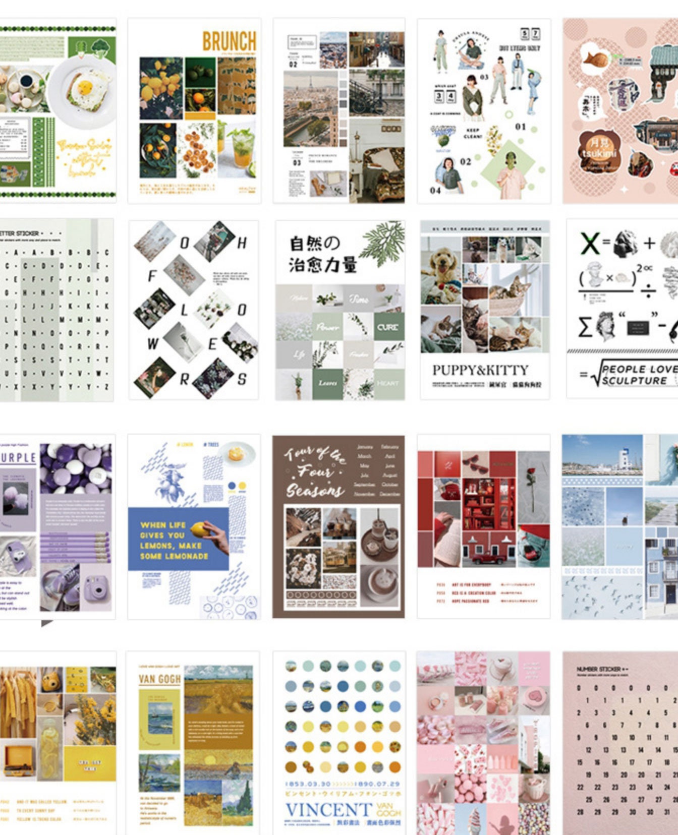 20 sheets Magazine journals sticker life journals nuber Etsy