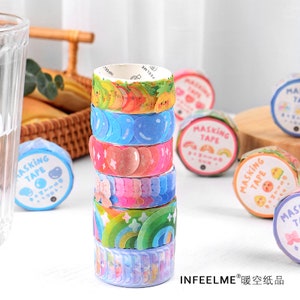 100 pcs/roll, 6 types ,Soft sweet heart series masking tape,crafting project ,journal tape,crafting project,planner supplies-CH-TP-255