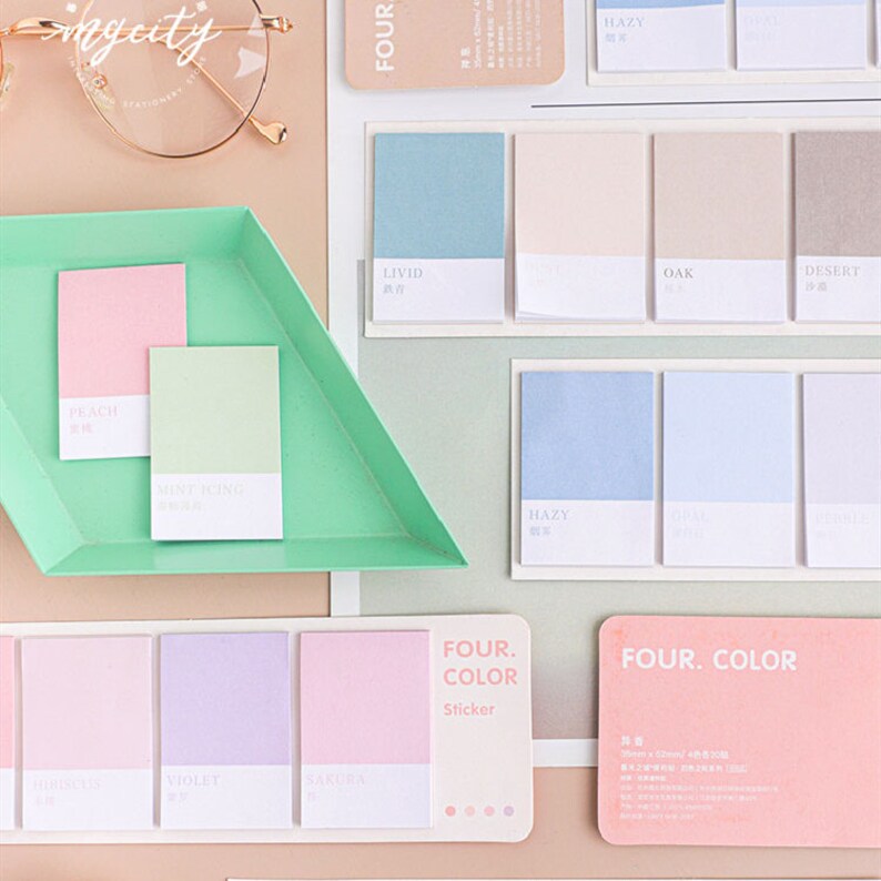 80 sheets/pack sticky notesthickened pages memo stickerssalt image 0