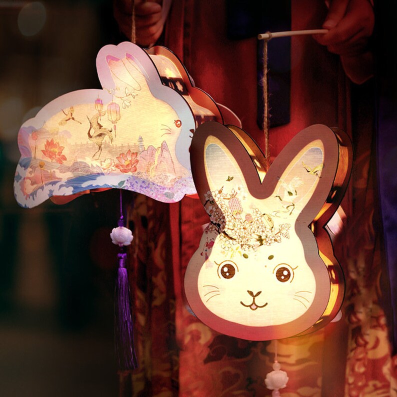 Festival Wooden Lanterns Jade Rabbitchinese Fairy Tale - Etsy