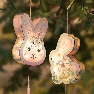 Festival Wooden Lanterns Jade Rabbitchinese Fairy Tale - Etsy