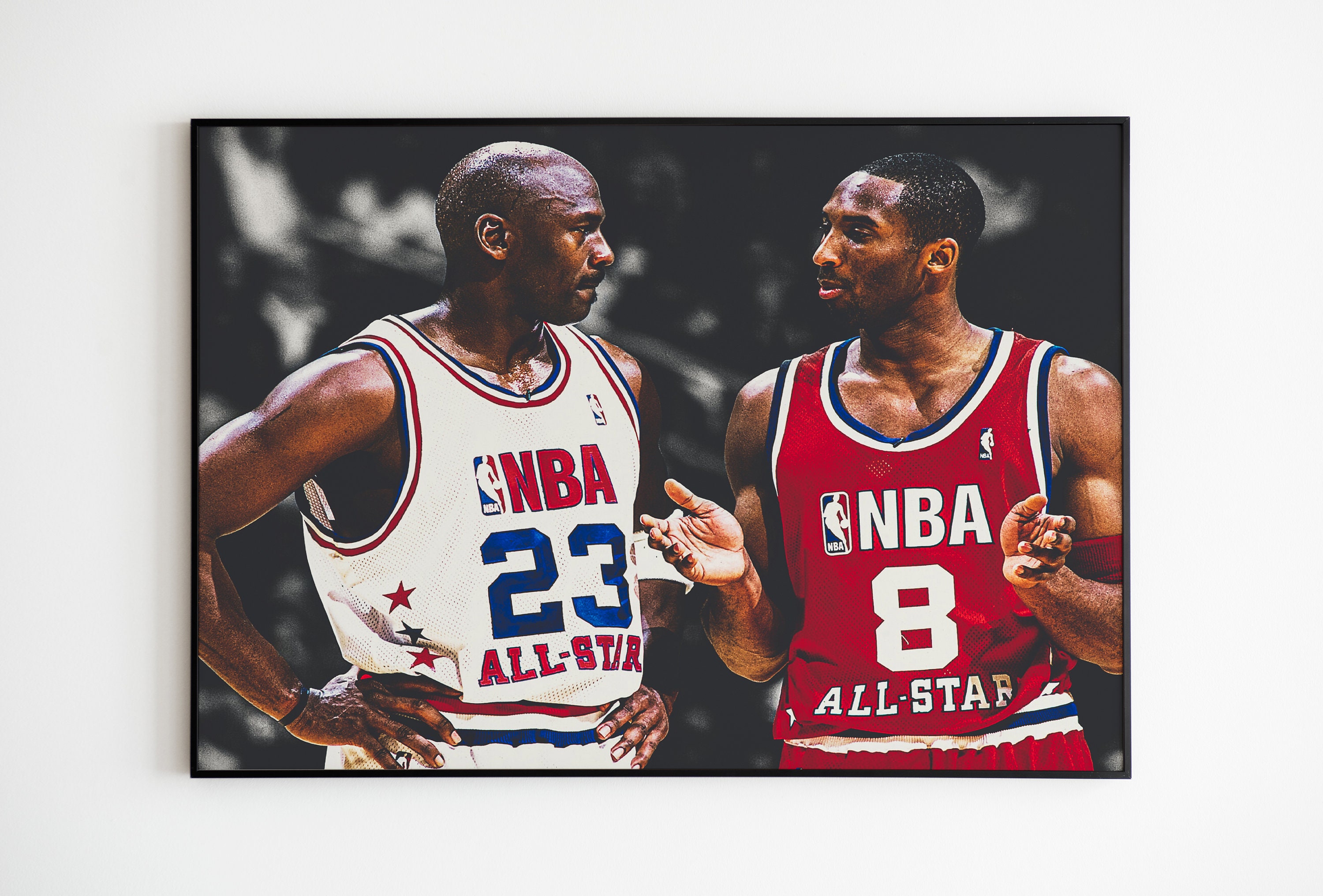Kobe Bryant and Michael Jordan Poster NBA Posters Man Cave Etsy