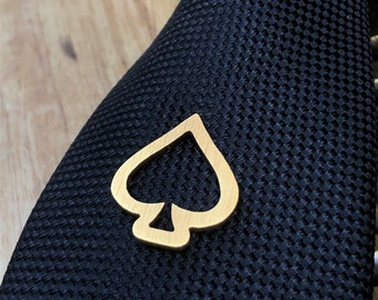 Handmade/Gold plated/Spades Pin/Lapel Pin/ Tie Pin/ Game Pin/ Poker pin