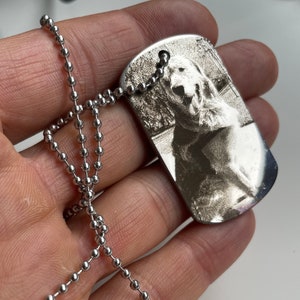 Laser Photo engraving on ID tag / Metal laser engraving on Dod Tag / Laser photo engraving on stainless steel ID tag