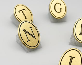 Raw Brass Monogram Lapel Pin, Personalized Lapel Pin, Organic Lapel Pin, natural lapel pin, Raw Brass Initial lapel pin