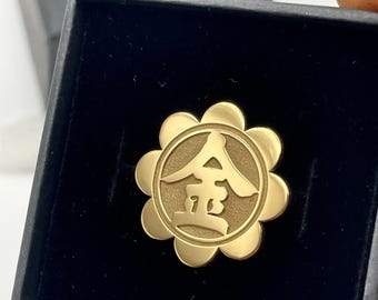 Handcrafted Gold-Plated Konko Crest Lapel Pin – Unique, Gift-Ready Accessory