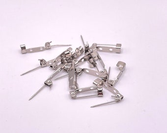 Brooch Bar Pins | DIY Badge Safety Pin Backs, 0.6"-0.75" (20 Pcs)