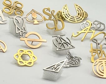 Cut-Out Logo Lapel Pin, Custom Corporate & Initial Jewelry