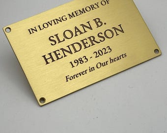 Custom Engraved Solid Brass Memorial Plaque