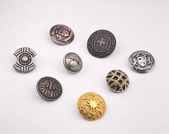 20mm Custom Metal Shank Buttons for Jackets, Coats, Dresses, Blazers, Clothing | Custom Decorative Buttons