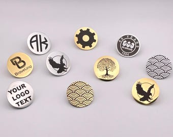 Personalized Stainless Steel Lapel Pin, Laser Etched Pin, 1" Lapel Pin, Corporate Logo Lapel Pin