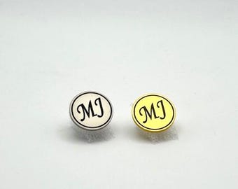 Personalized Initial Lapel Pin, Monogram Lapel pin, Initial Lapel Pin, Laser Etched Lapel Pin
