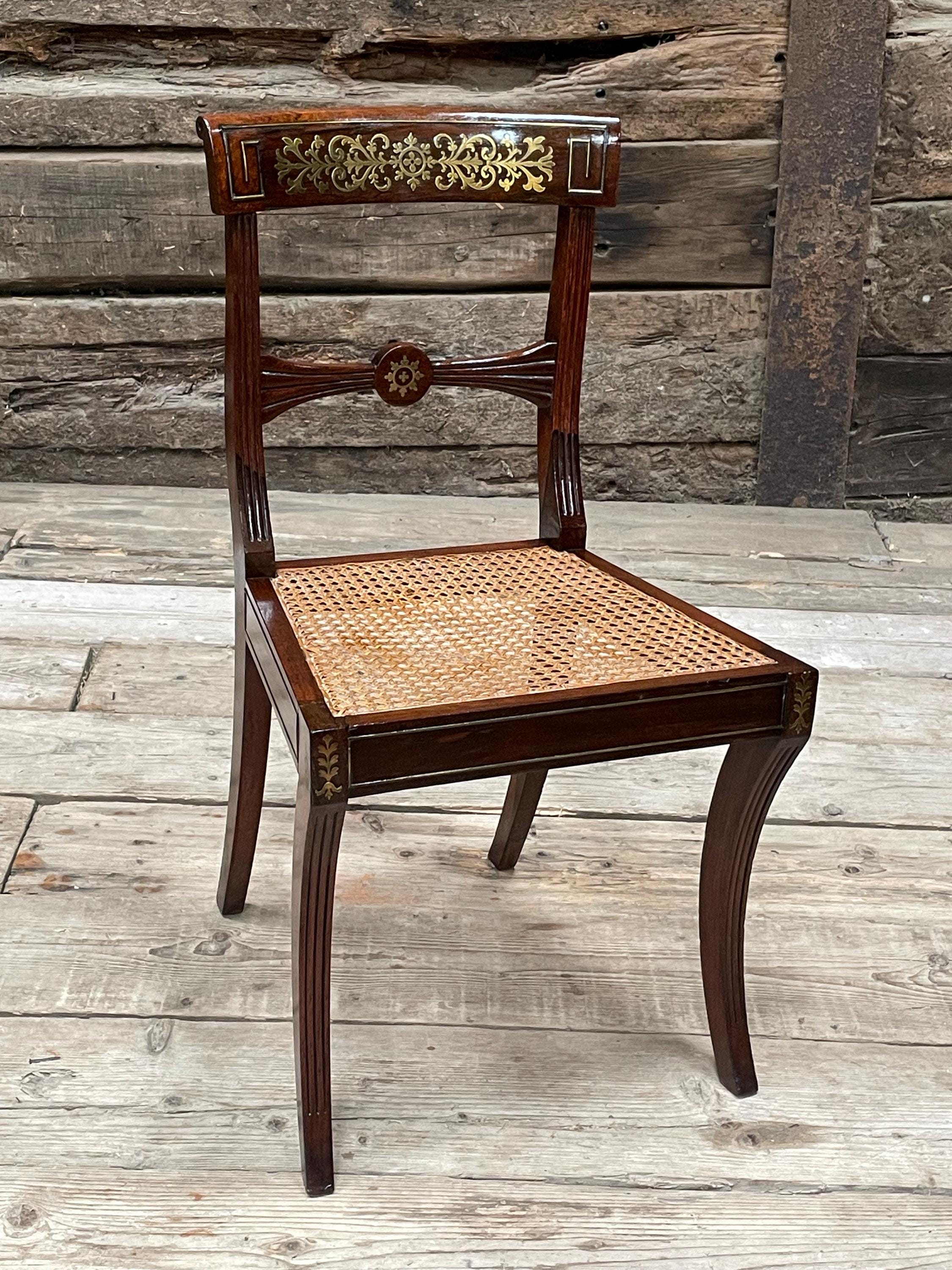 Regency Antique Brass Dining Chairs Regency Side Chair With Brass