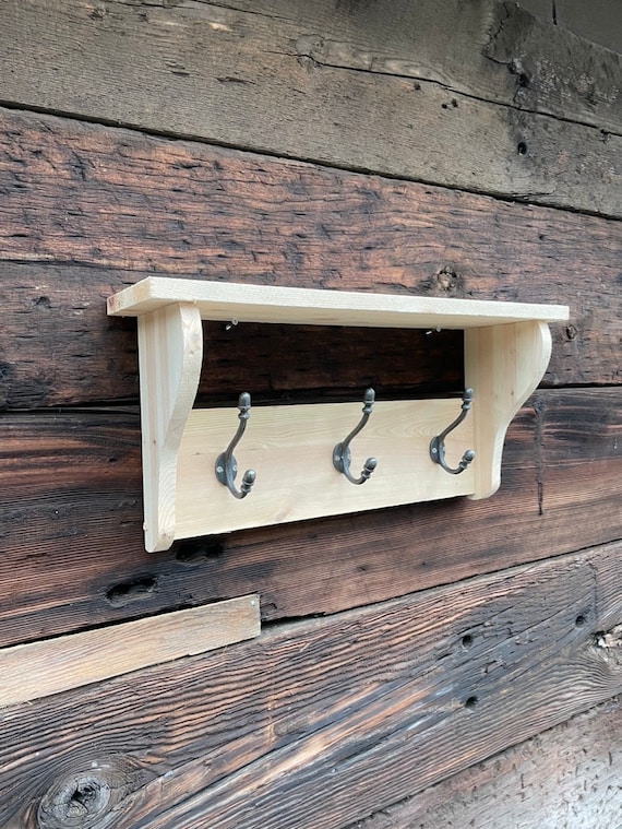 Pine coat rack with shelf sale