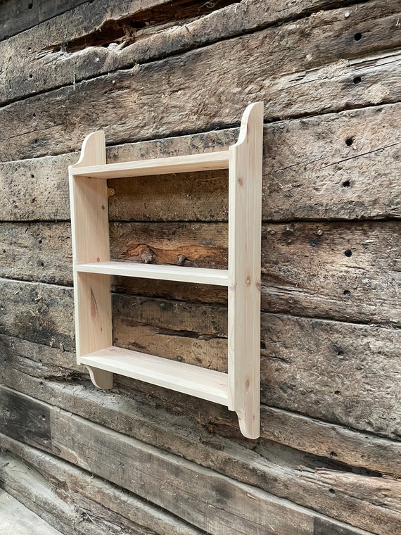 Three Tier Wall Book Shelf Cottage Rack Kitchen Shelves Bathroom Various Sizes Available Etsy