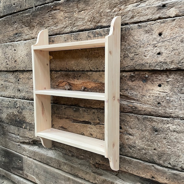 Three Tier Wall Book Shelf, Cottage Rack, Kitchen Shelves, Bathroom - various sizes available